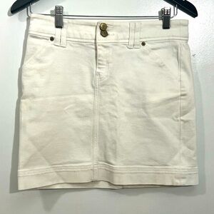 White Denim Mini Skirt